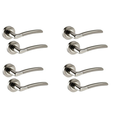 4 Pairs Indiana Design Classic Door Handles, Classic with Spindle and Fixings