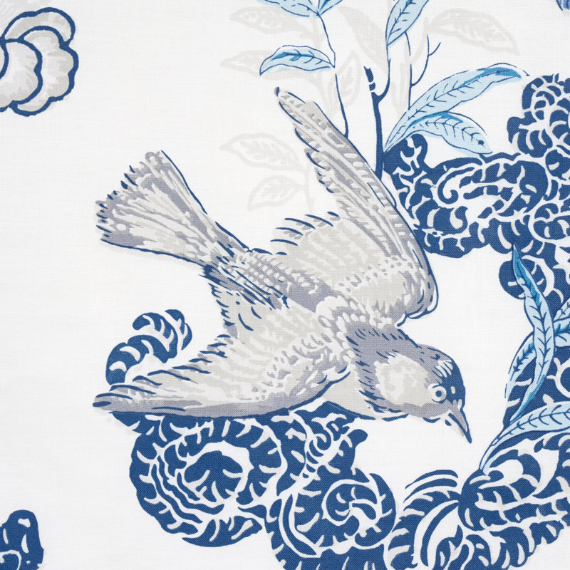 Tissu paon Schumacher x Miles Redd, Porcelaine