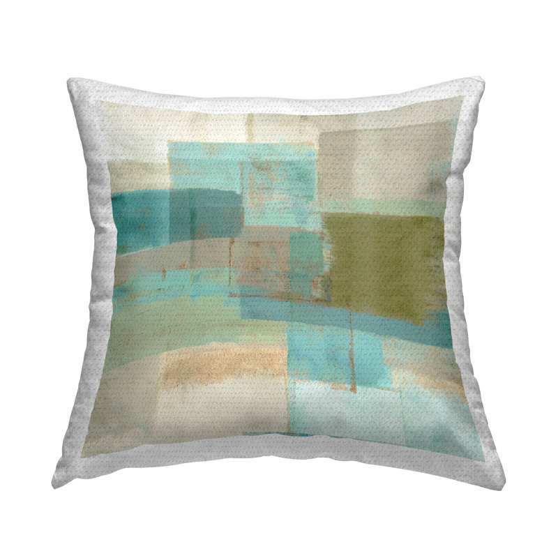 Coussin extérieur Hockey Sticks par Lil 'Rue, 18"H x 18"W, Bleu abstrait 6, Square