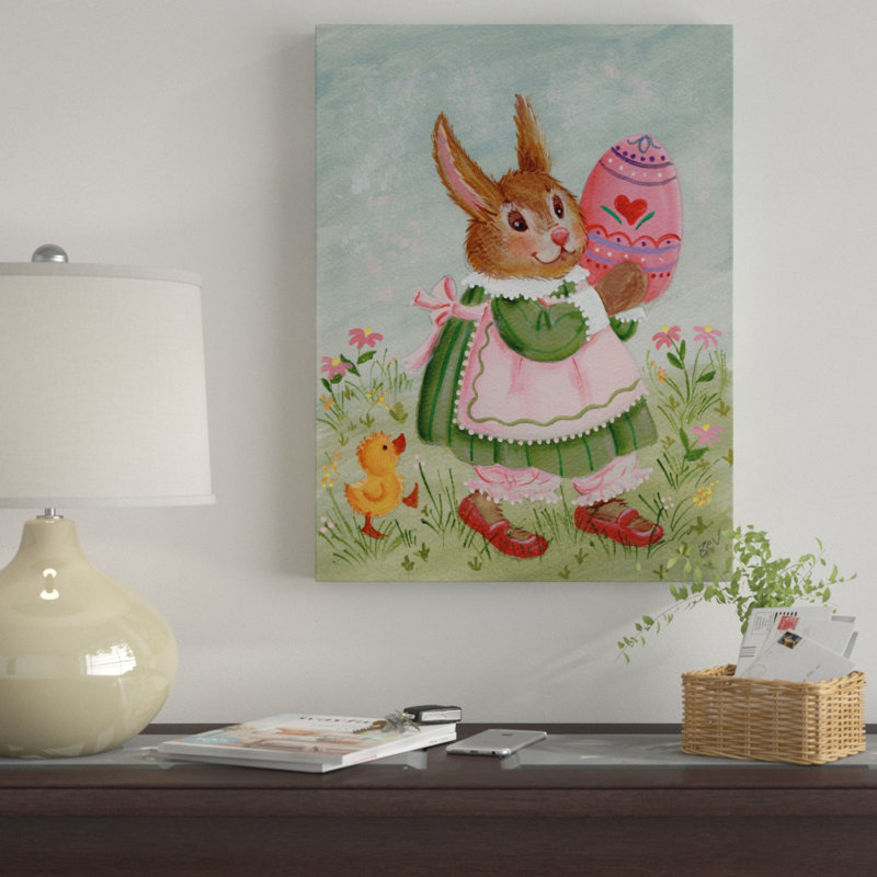 «Bunny in Dress», art sur toile, H 19 po x l 14 po x P 2 po