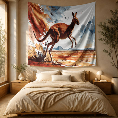 Tapisserie murale faune kangourou