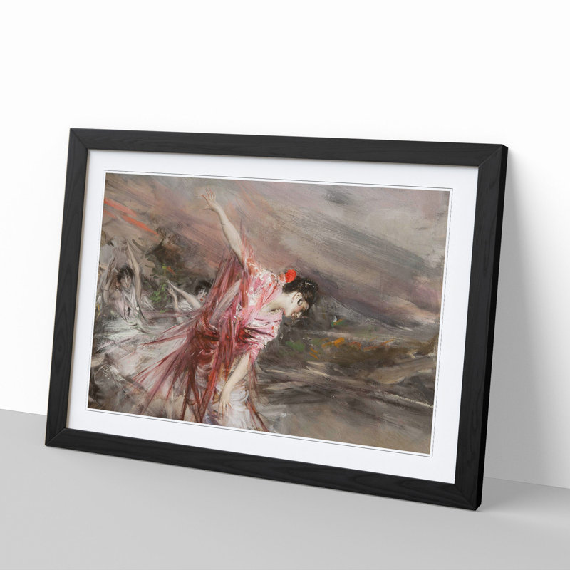 The Spanish Dancer by Giovanni Boldini - Picture Frame Painting, Black Framed, 27cm H x 36cm W x 2cm D