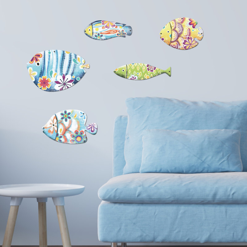 Metal Fish Wall Decor Coastal Style Tropical Fish Wall Art for Home Patio Porch Garden Beach House Decoration