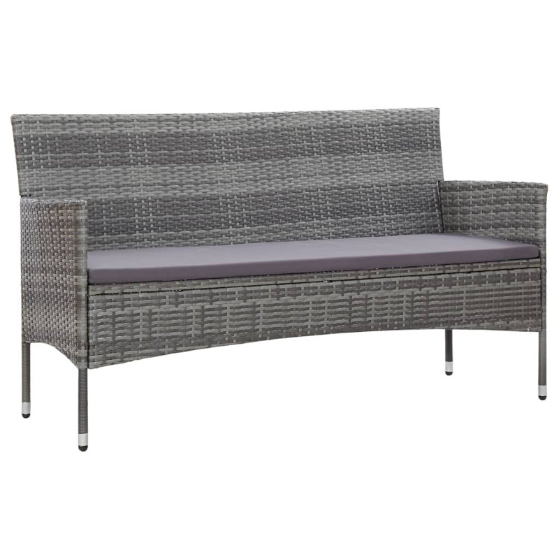 Garling 61" Wide Rectangle Patio Sofa with Cushions, Gray, Gray