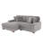 2 - Piece Upholstered Light Gray Faux Rabbit Fur Flannel Modular Sectional Sofa with Armrests & Throw Pillows-1289461447