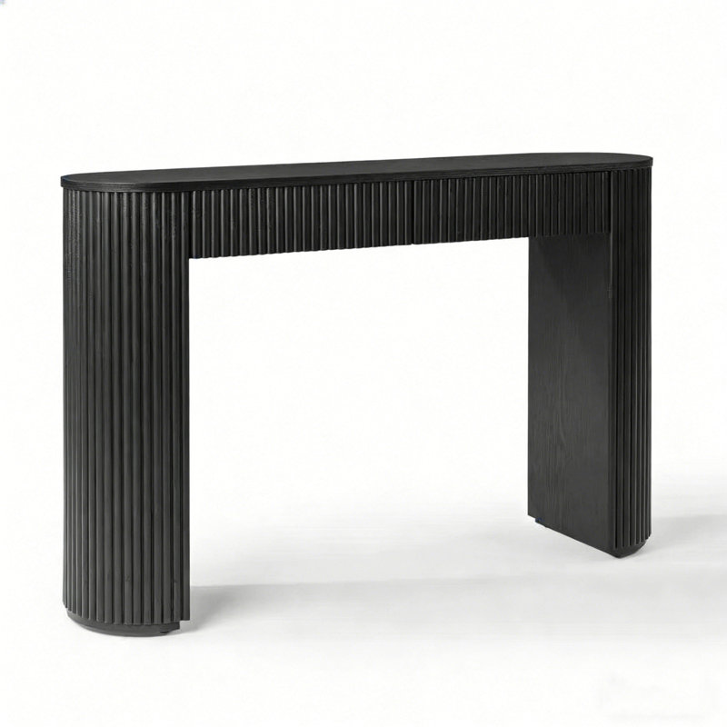 Console rétro avec tiroirs Retro, Noir, H 29,92 po x l 47,24 po x P 11,81 po