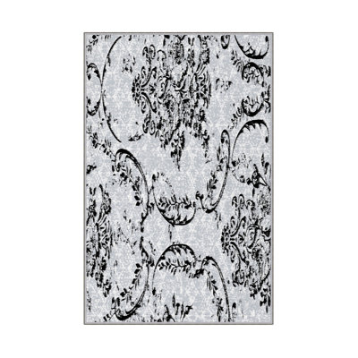 Elegant Hall Carpet, 3D Digital Print Design, 3.9 x 4.9 ft | 100% Polyester, Antibacterial, Non-Slip PVC Dot Underside, Pile Height: 0.04 in, Machine Washable, Perfect for Living Room & Entryway Decor