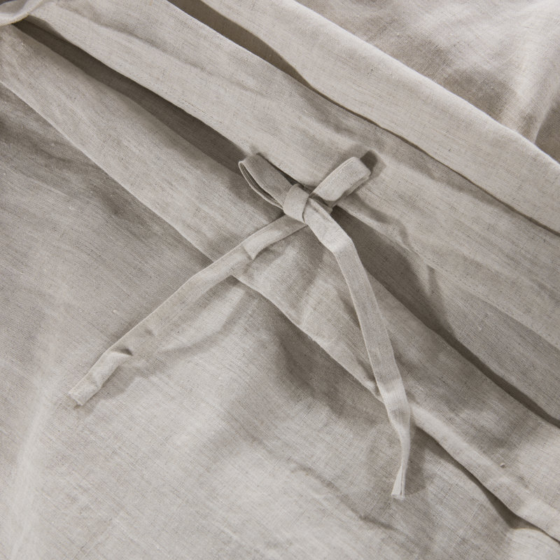 Stone Washed Pure Linen Duvet Cover Set, Natural, Queen Duvet Cover + 2 Shams