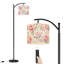 Lampe sur pied arquée avec abat-jour réglable, motif pivoines roses délicates, 3 températures de couleur, intensité variable, lampe sur pied avec interrupteur au pied pour chambre à coucher