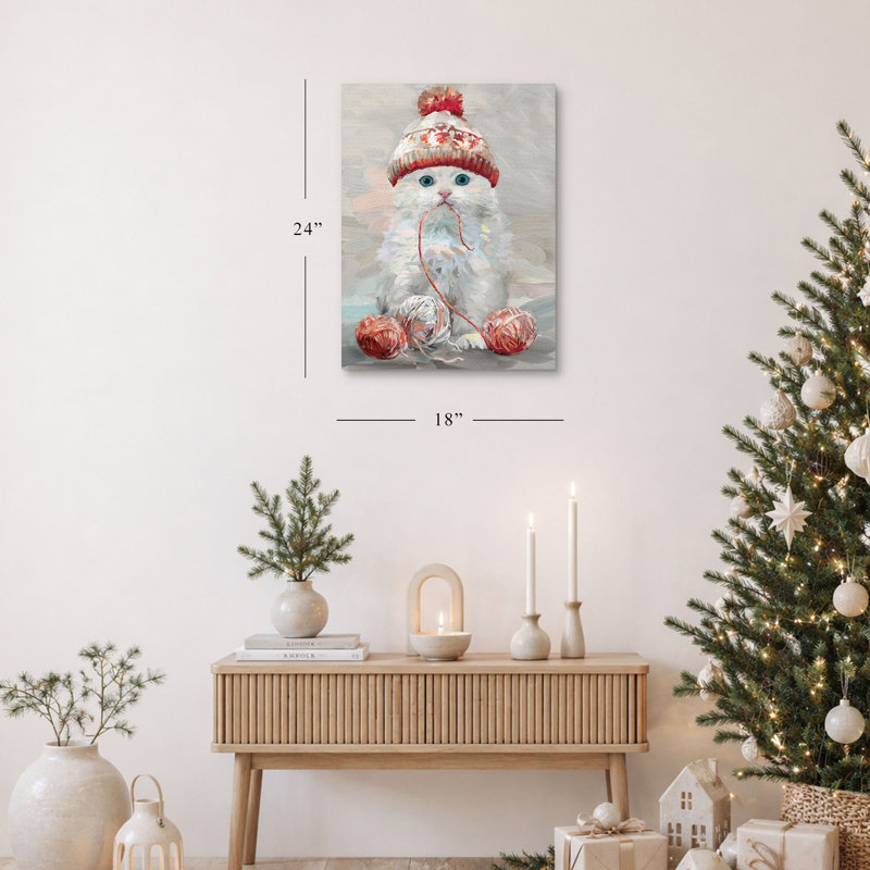 Chef-d'œuvre, galerie d'art | Christmas Kitty I - Zone de l'image: 18 po x 24 po