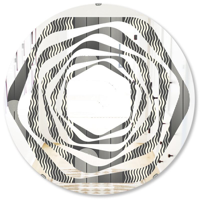 Miroir mural moderne whirl mimimal design ii, 31,5 po x 31,5 po