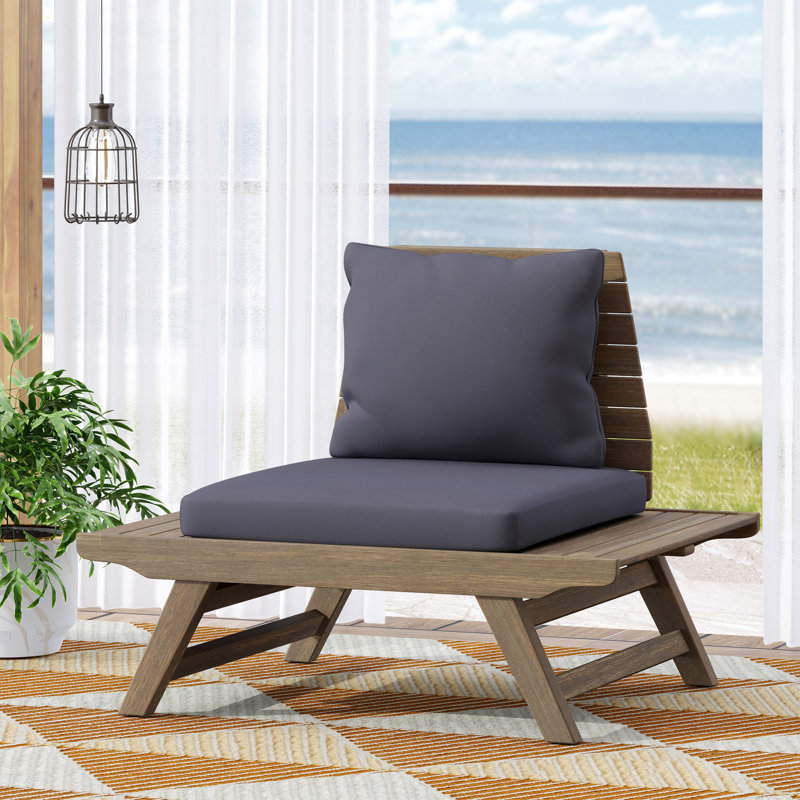 Fauteuil club d'extérieur, Gris / naturel
