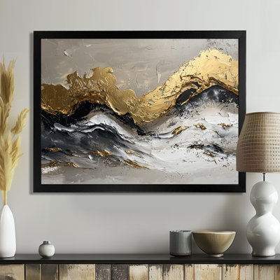 Abstract Gold And Balck Fugue In Color III - Abstract Modern Other Large Wall Art