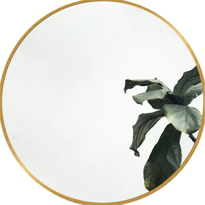 20" Round Gold Bathroom Mirror - Classic Style, Materials, No Glass 20 Inch Made With 4Mm Hd And Rust Aluminum Alloy