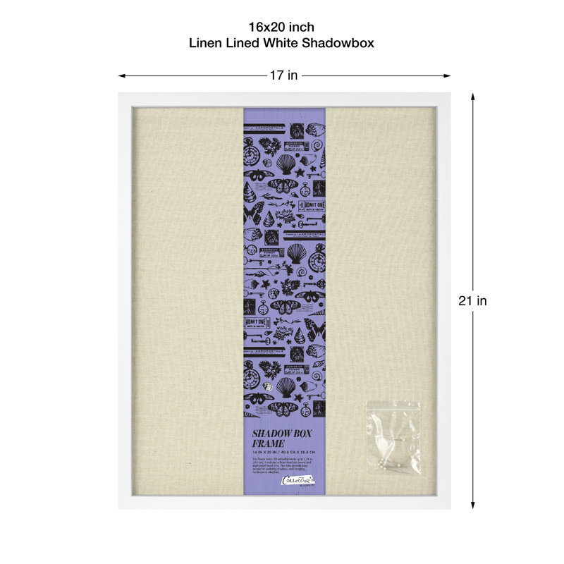 Shaughan Matte Shadow Box Picture Frame, 16" x 20", White