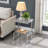 Kazbek 17.72'' Glass Top Console Table-704950743