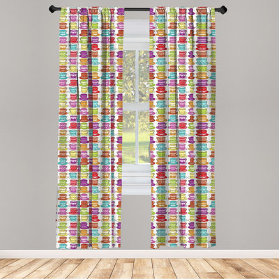 Tea Party Polka Dot Semi-Sheer Rod Pocket Curtain Panels -  East Urban Home, 773C00C6367742C79394C79477888C65