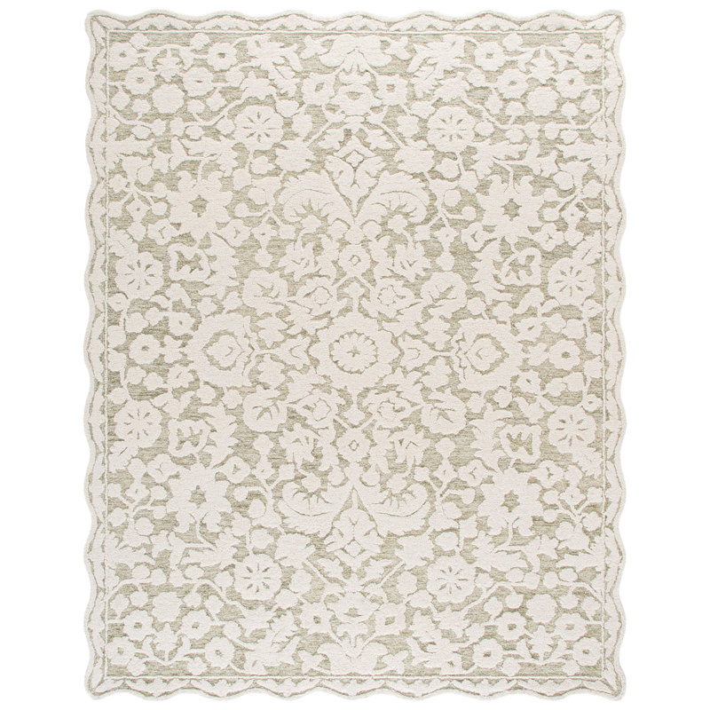 Martha Stewart 4980 touffetée à la main 80% laine; Tapis oriental 20% coton, Rectangle 8 pi 0 po x 10 pi 0 po