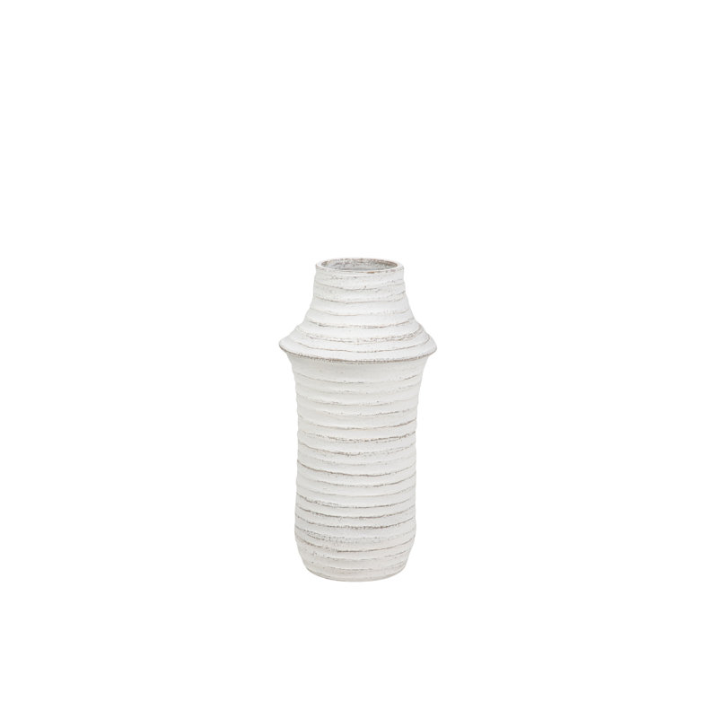 WHITE CERAMIC VASE, 40cm