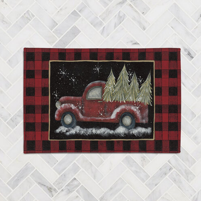 Tapis en chenille Plaid Holiday Pickup, Rectangle 4 pi x 6 pi