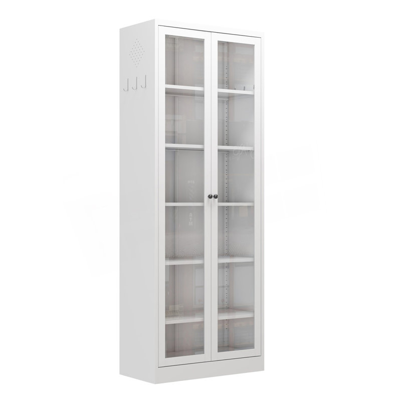 Armoire de cuisine en métal, grand rangement avec 5 tablettes réglables