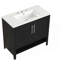 Meuble-lavabo 36 po avec lavabo, armoire de salle de bain multifonctionnelle avec portes et tiroirs, cadre en panneau de fibres à densité moyenne et panneau de fibres à densité moyenne, noir