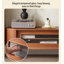 Console multimédia à bord arrondi rétro avec portes de rangement coulissantes