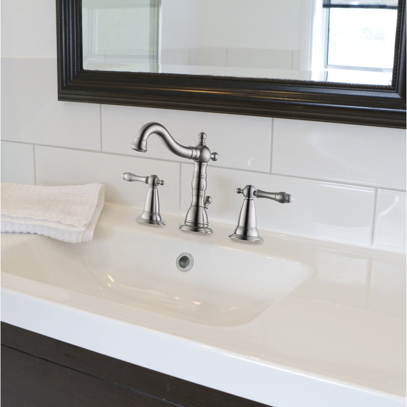 Robinet de lavabo à 2 poignées Oakmont, Nickel satiné