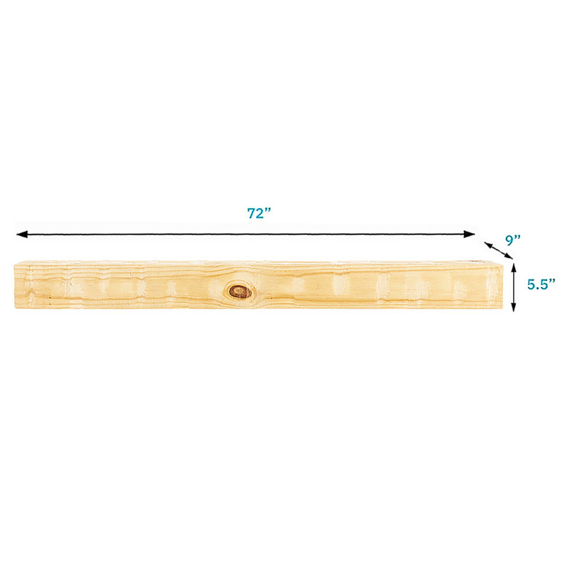 Country Living Wood Fireplace Mantel Shelf, Matte Clear, 72"