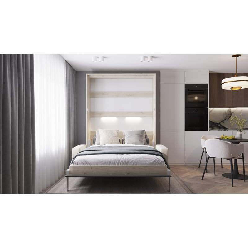 Neidelin Upholstered Bed, Beige/Grey/Cream
