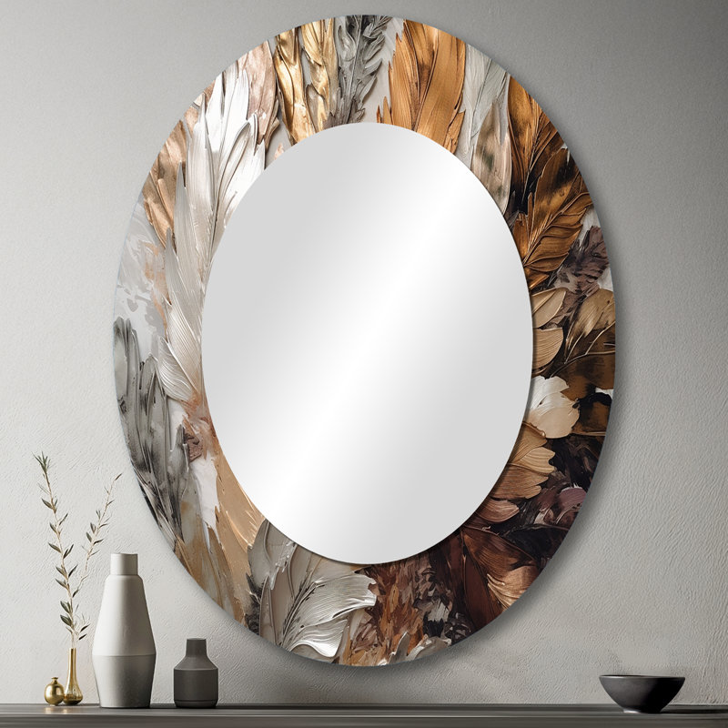 Miroir mural ovale doré, 43 po x 33 po