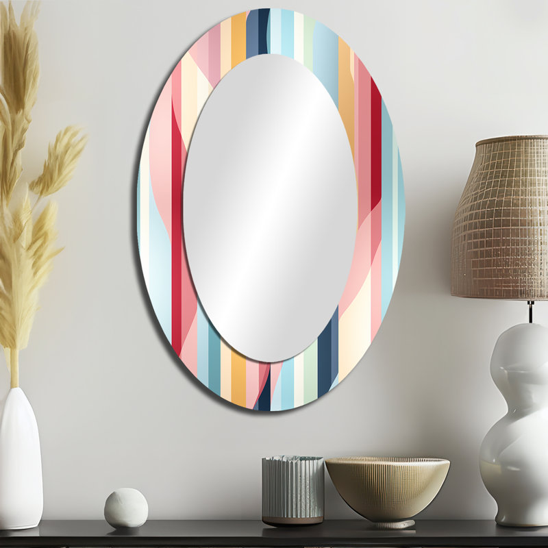 Miroir mural rétro Mid-Century, H 36 po x l 24 po