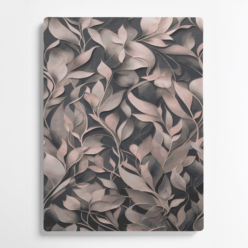 Abstract Florals 11 Grey Metal Wall Art, 20" H x 30" W