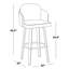 Tabouret de bar à hauteur fixe en bois de noyer et similicuir brun clair avec repose-pieds rond chromé - ensemble de 2-2112881712