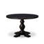 Ensemble de table de salle à manger 7 pièces avec 6 chaises rembourrées en polyester gris foncé, un dossier capitonné et une table de cuisine au fini noir sablé.-870744113-870744126