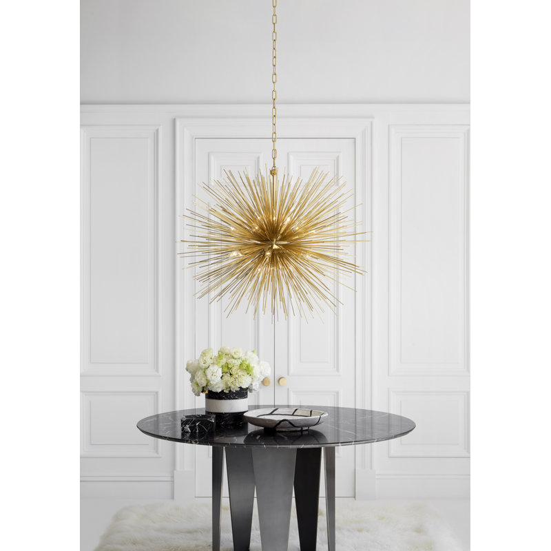 Kelly Wearstler Strada Round Chandelier, Polished Nickel, 40.75" H x 40.25" W x 40.25" D