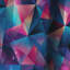 Blue and Pink Symmetry Tranquil Triangles - Rideau occultant géométrique abstrait - 1 panneaux-107626578