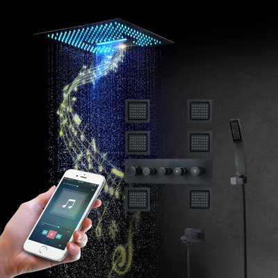 Système de douche thermostatique complet de luxe avec valve brute