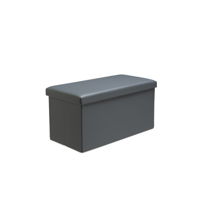Kynder 38cm Wide Faux Leather Rectangle Solid Colour Ottoman with Storage