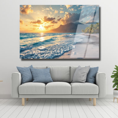 Beach Tempered Glass Wall Art