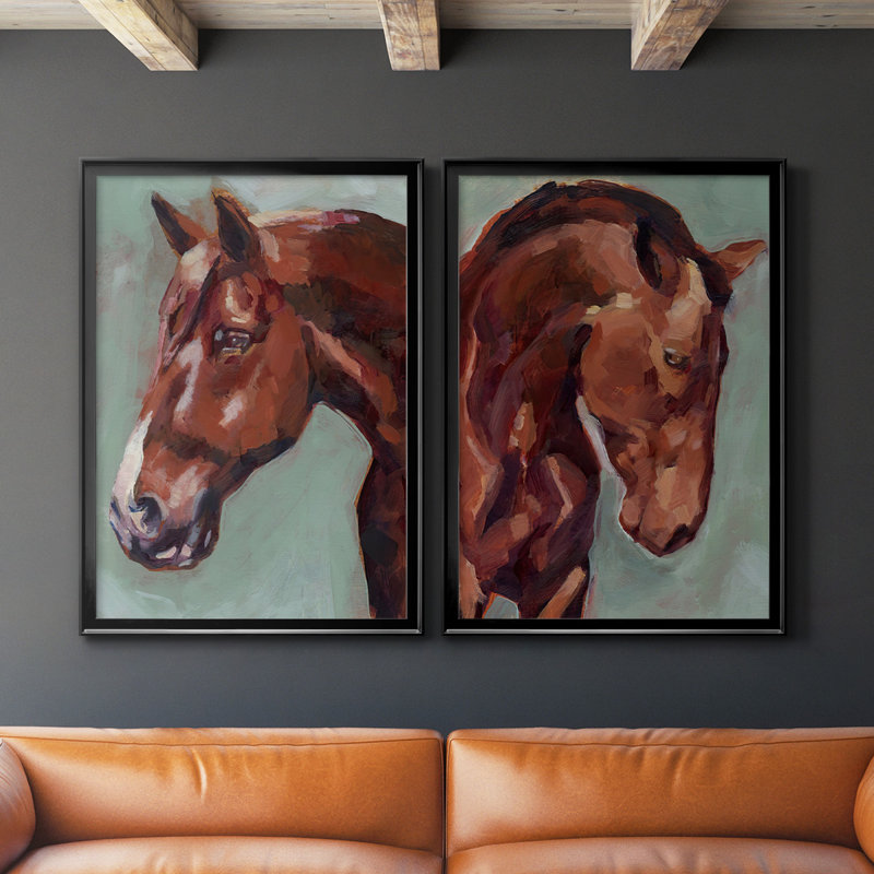 Peinture par numéro cheval I, toile encadrée de qualité supérieure - prête à être accrochée, H 41,25 po x l 61 po x P 1,25 po