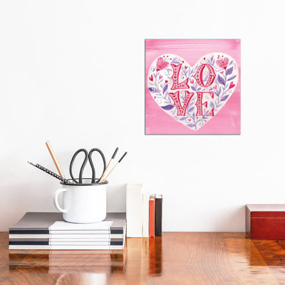 Hearts Flowers 1 Piece Painting on Canvas