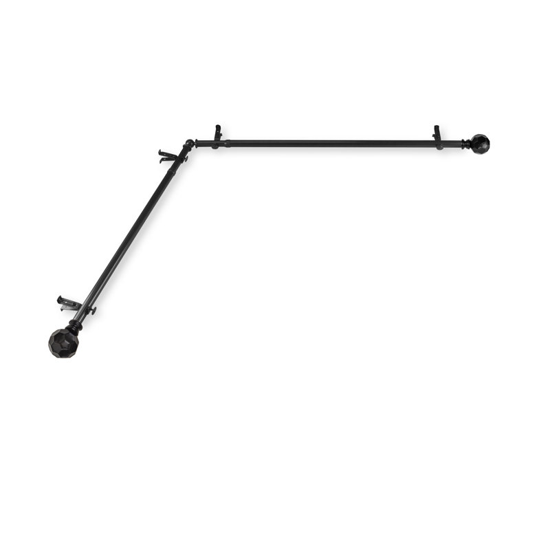 Tringle à rideau simple Campanella, 66” – 120”, Noir