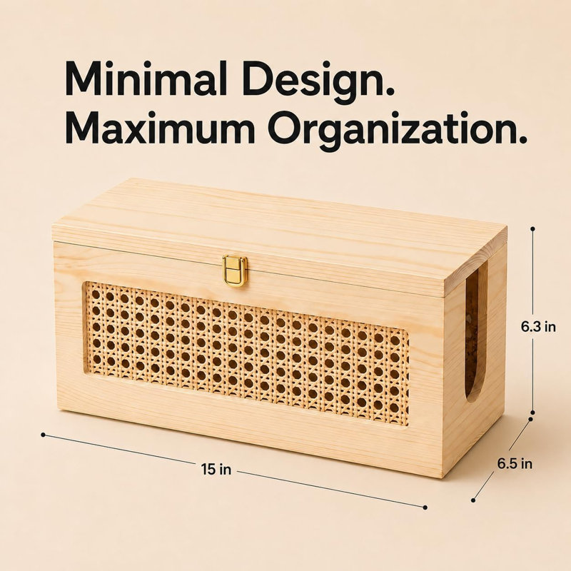 Boîte de gestion des câbles en bois