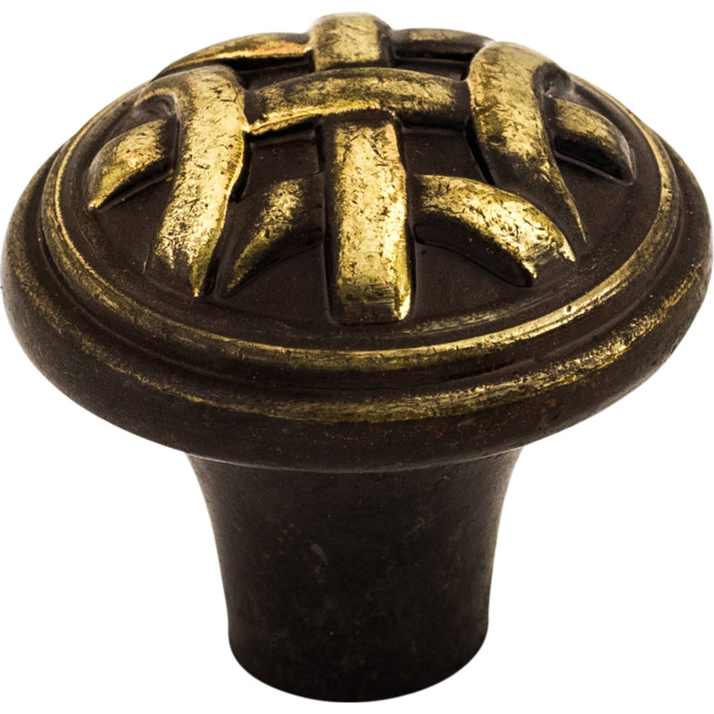 Celtic Round Knob, Dark Antique Brass, 1" Knob Diameter
