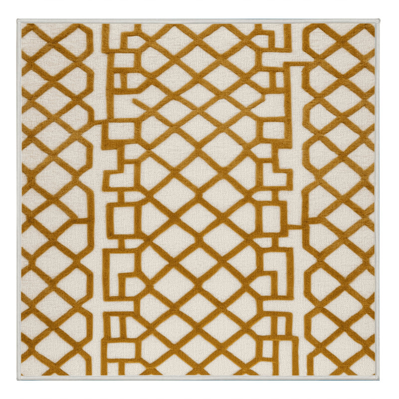 Tapis beige en treillis lavable à la machine, Square 6'