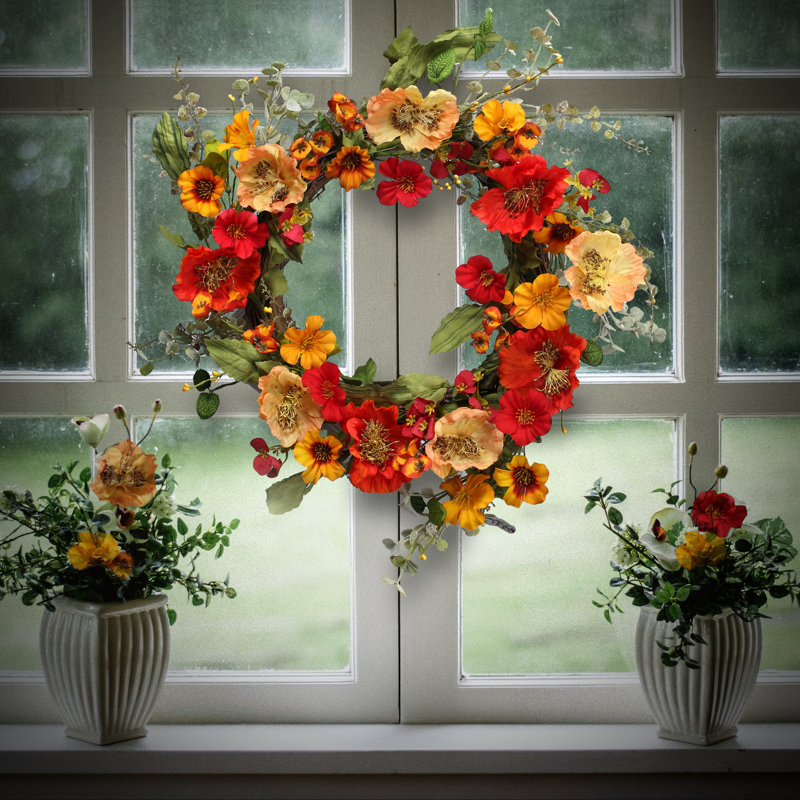 Couronne de coquelicot mixte 20 po