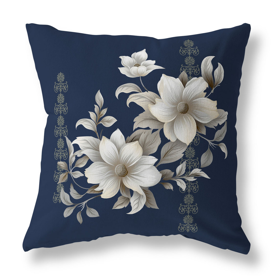 Petal Perfection Indoor / Outdoor Floral Square Cushion With Filling