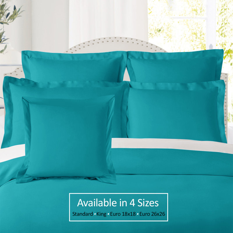 Taie décorative 100% polyester , 18 po x 18 po, Bleu sarcelle