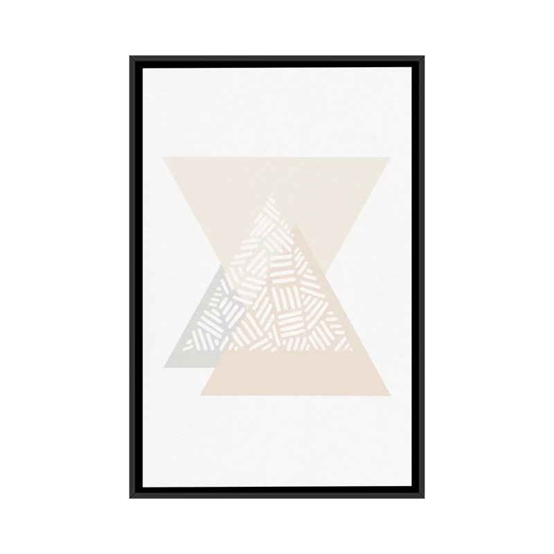 «Minimalist Geometric III», impression sur toile, H 26 po x l 18 po x P 1,5 po, Toile avec cadre noir, Pas de tapis
